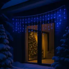 Вулична гірлянда бахрома 20 (м) 335 led світлодіодів зовнішня синя білий дріт