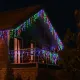 Гірлянда Бахрома вулична 600 LED 36 м від мережі чорна нитка, мультиколір