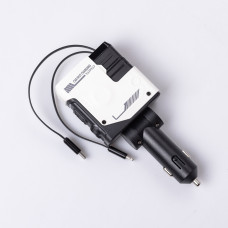 Автомобільний зарядний пристрій MECHA з висувними кабелями та портами USB/Type-C Білий HP-A1W